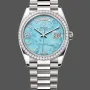 Rolex Day-Date 36 Unisex 128349RBR Replica - Turquoise Dial Diamond Bezel