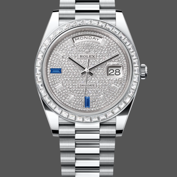 Rolex Day-Date 228396TBR Replica - Diamond Pavé Dial Stainless Steel