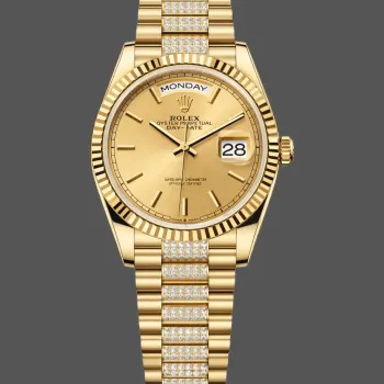 Rolex Day-Date 36 Unisex 128238 Replica - Champagne Dial Fluted Bezel