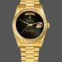 Rolex Day-Date 36 Unisex 18038 Replica - Black Dial Fluted Bezel