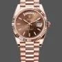 Rolex Day-Date 40 228235 Replica - Chocolate Brown Dial Fluted Bezel