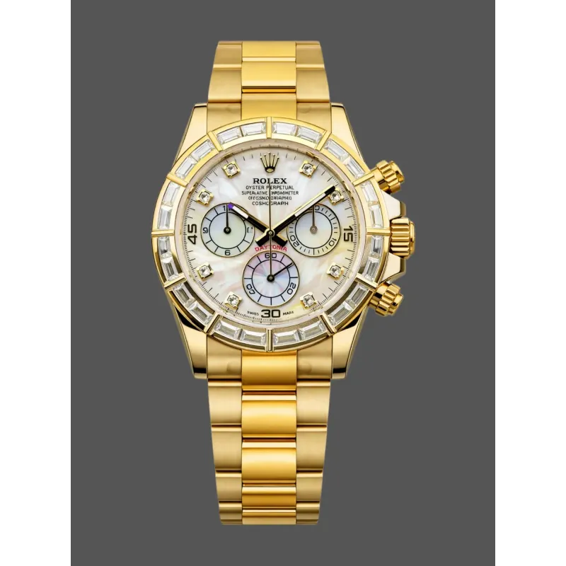 Rolex Daytona 116568BR Replica - Mother-of-Pearl Dial Diamond Bezel