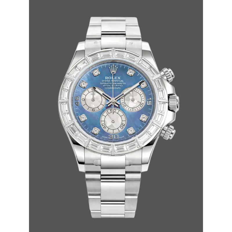 Rolex Cosmograph Daytona 116589 Replica - Ice Blue Dial Diamond Bezel