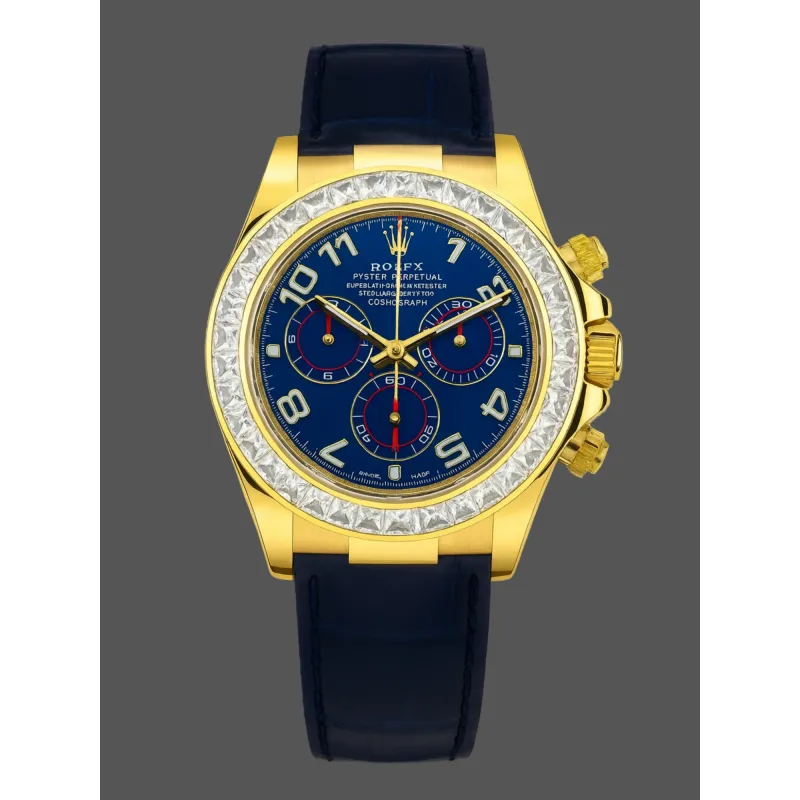 Rolex Daytona 116518 Replica - Blue Dial Diamond Bezel