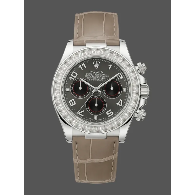Rolex Daytona Diamond 116519 Replica - Rhodium Dial Diamond Bezel
