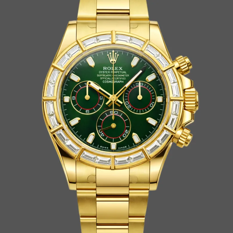 Rolex Daytona 116568BR Replica - Green Dial Diamond Bezel