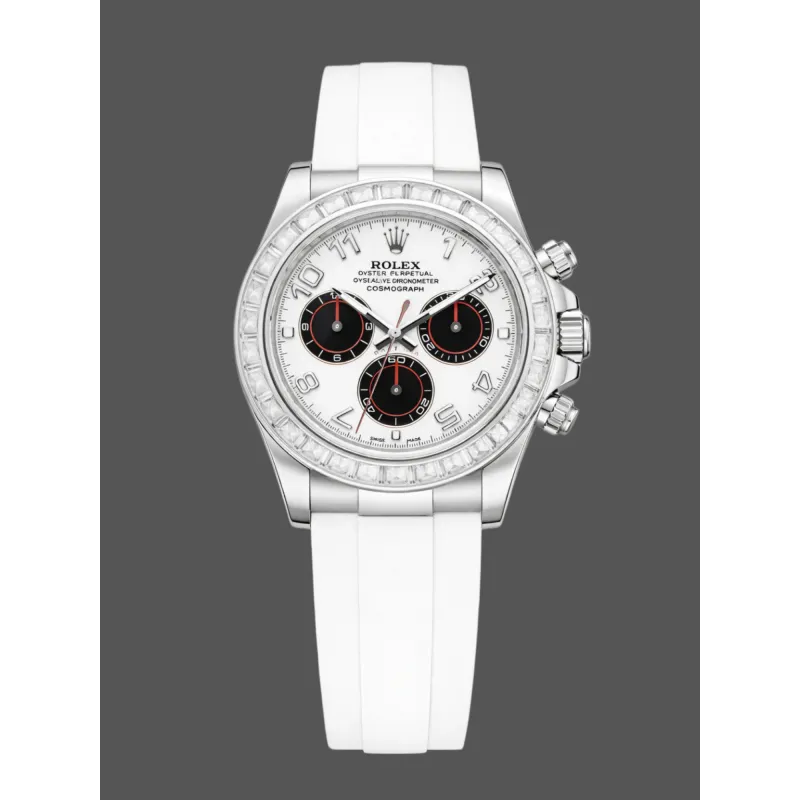 Rolex Cosmograph Daytona 116519 Replica - White Dial Diamond Bezel
