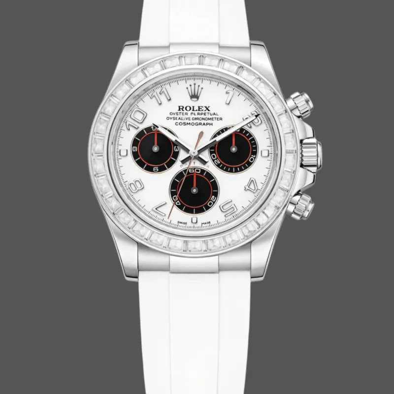 Rolex Cosmograph Daytona 116519 Replica - White Dial Diamond Bezel