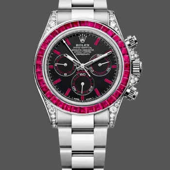 Rolex Cosmograph Daytona Ruby Bezel 126599TRU Replica - Black Dial Oyster