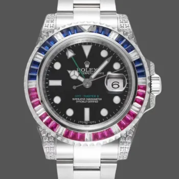 Rolex GMT-Master II Pepsi 126710BLRO Replica - Black Dial Diamond Bezel