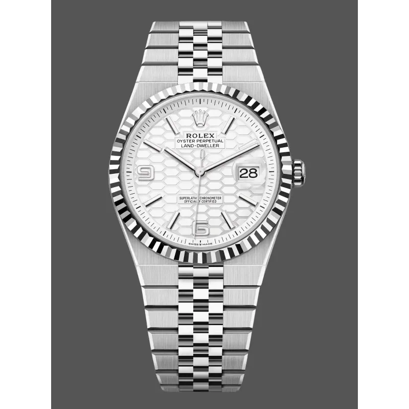 Rolex Land-Dweller 40 127334 Replica - Silver Dial Fluted Bezel