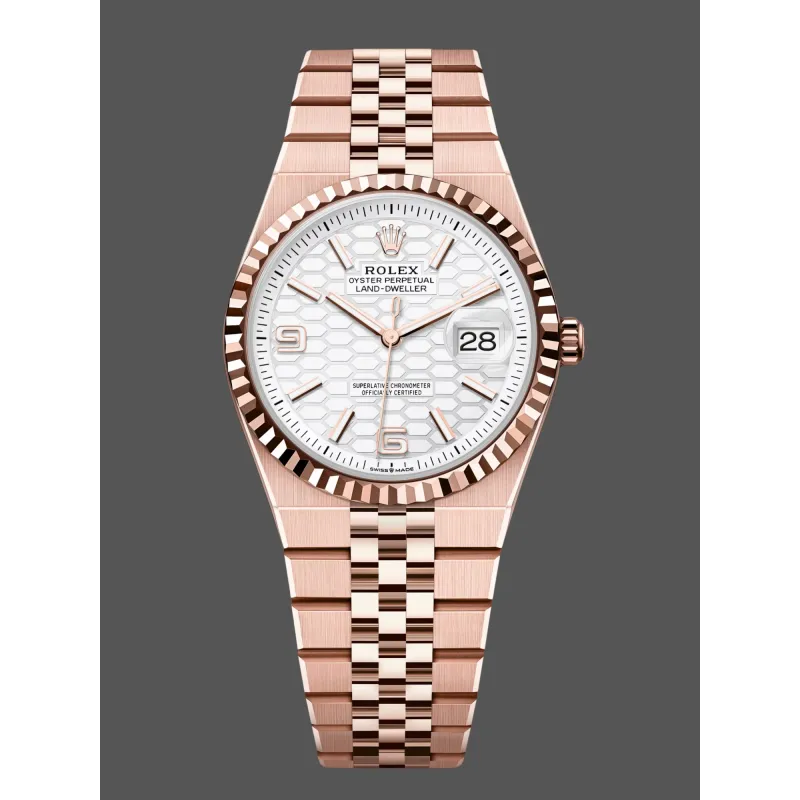 Rolex Land-Dweller Unisex 127235 Replica - Silver Dial Fluted Bezel