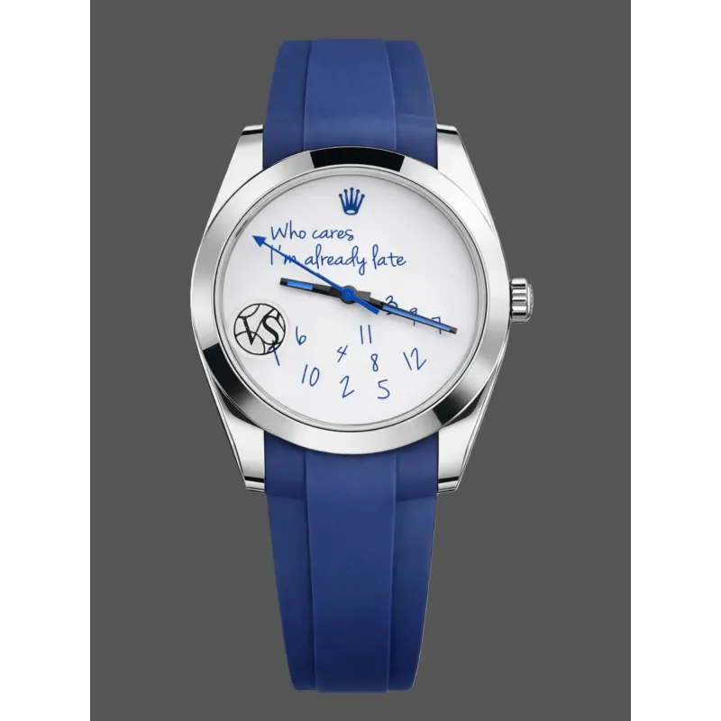 Rolex Milgauss "Who Cares I'm Already Late" Z-Blue 116400 Replica - White Dial