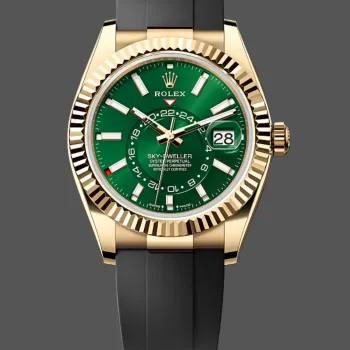 Rolex Sky-Dweller 336238 Replica - Green Dial Fluted Bezel