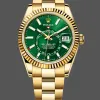 Rolex Sky-Dweller 336938 Replica - Green Dial Fluted Bezel