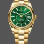 Rolex Sky-Dweller 336938 Replica - Green Dial Fluted Bezel