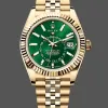 Rolex Sky-Dweller 336938 Replica - Green Dial Fluted Bezel