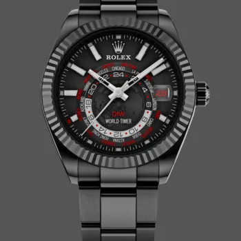 Rolex Sky-Dweller CUSTOMIZED Replica - Black Dial Stainless Steel