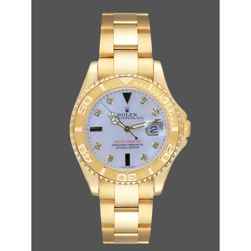 Rolex Yacht-Master Women's 168628 Replica - White Dial Stainless Steel