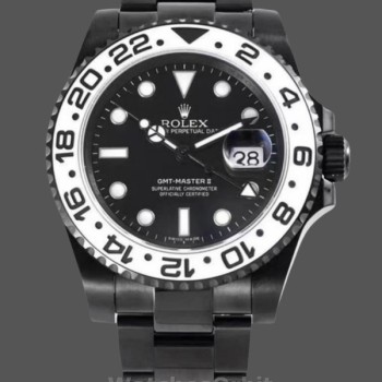 Men's Rolex GMT-Master II Stainless Steel Black PVD/DLC Coated 16710 - Black Dial Black Dial