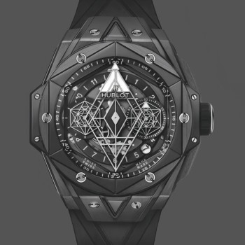 Men's Hublot Big Bang Sang Bleu II Black Magic 418.CX.1107.RX.MXM22 Transparent
