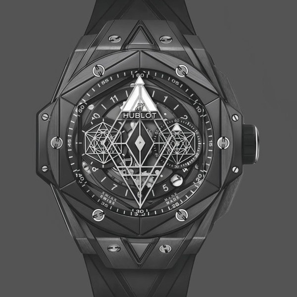 Mens Hublot Big Bang Sang Bleu II Black Magic 418.CX.1107.RX.MXM22 Transparent Replica Watch Image