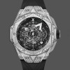 Mens Hublot Big Bang Sang Bleu II Titanium Pavé 418.NX.1107.RX.1604.MXM20 Black Dial Replica Watch Image