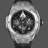 Mens Hublot Big Bang Unico Sang Bleu II Titanium 418.NX.1107.RX.MXM19 Black Dial Replica Watch Image