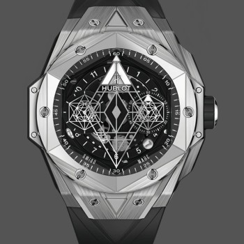 Men's Hublot Big Bang Unico Sang Bleu II Titanium 418.NX.1107.RX.MXM19 Black Dial