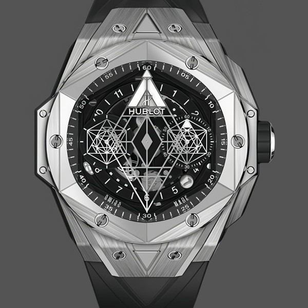 Mens Hublot Big Bang Unico Sang Bleu II Titanium 418.NX.1107.RX.MXM19 Black Dial Replica Watch Image