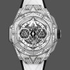 Mens Hublot Big Bang Sang Bleu II Titanium Diamond Edition 418.NX.2001.RX.1604.MXM20 Transparent Dial Replica Watch Image