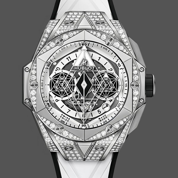 Mens Hublot Big Bang Sang Bleu II Titanium Diamond Edition 418.NX.2001.RX.1604.MXM20 Transparent Dial Replica Watch Image
