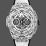 Men's Hublot Big Bang Sang Bleu II Titanium Diamond Edition 418.NX.2001.RX.1604.MXM20 Transparent Dial
