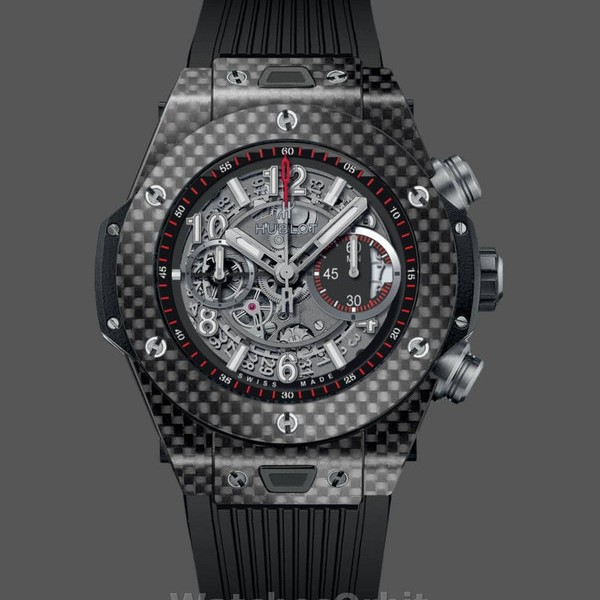 Mens Hublot Big Bang Unico Carbon 45mm 411.QX.1170.RX Black Replica Watch Image