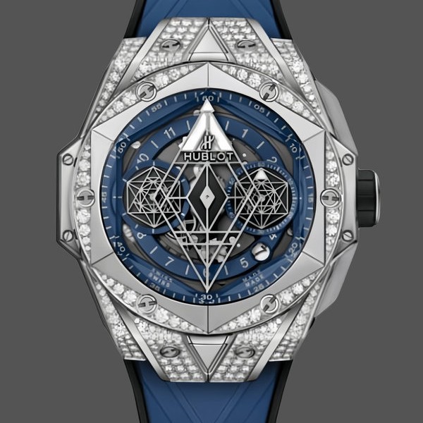 Mens Hublot Big Bang Sang Bleu II Titanium 42MM 418.NX.5107.RX.1604.MXM20 Blue, Transparent Dial Replica Watch Image