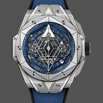 Men's Hublot Big Bang Sang Bleu II Titanium 42MM  418.NX.5107.RX.MXM20 Blue, Transparent Dial