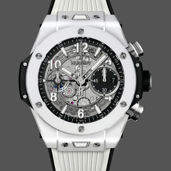 Mens Hublot Big Bang Unico White Ceramic 411.HX.1171.RX Transparent Replica Watch Image