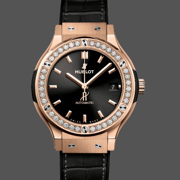 Womens Hublot Classic Fusion Automatic 38MM 565.OX.1480.LR.1204 Black Replica Watch Image