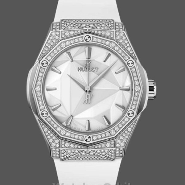 Unisexs Hublot Classic Fusion 40mm Titanium and Rubber - 550.NS.2200.RW.1604.ORL20 White Replica Watch Image