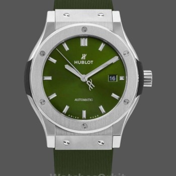 Women's Hublot Classic Fusion-565.NX.1171.RX, 38mm, Lady’s Green & Blue