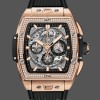 Mens Hublot Spirit of Big Bang King Gold with Diamonds 42MM 642.OX.0180.RX.1104 Skeleton Replica Watch Image