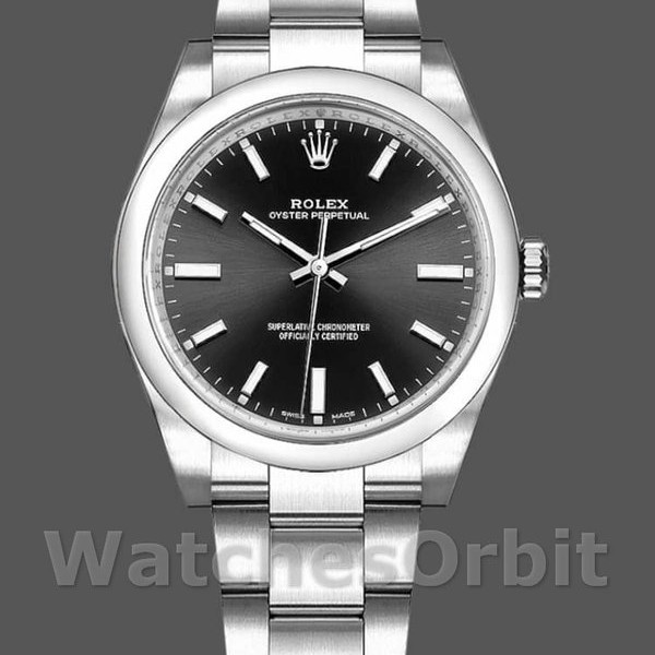Unisexs Rolex Oyster Perpetual Air‑King-114200, 34mm, Black Index Dial, Unisex Black Replica Watch Image