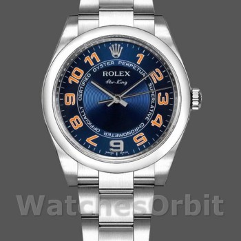 Unisex's Rolex Oyster Perpetual Air‑King-114200, 34mm, Concentric Blue Dial, Unisex Concentric Blue