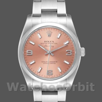 Unisex's Rolex Oyster Perpetual Air‑King 114200-34mm, Salmon Dial, Unisex Salmon