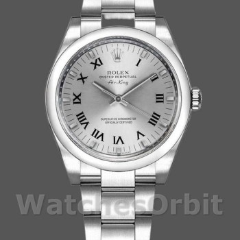 Unisex's Rolex Oyster Perpetual Air-King 34mm Unisex-114200-Silver Dial Silver