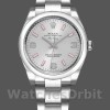 Unisexs Rolex Oyster Perpetual Air‑King-114200, 34mm, Silver Dial, Pink Baton, Unisex Silver Replica Watch Image