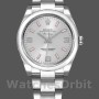 Unisex's Rolex Oyster Perpetual Air‑King-114200, 34mm, Silver Dial, Pink Baton, Unisex Silver