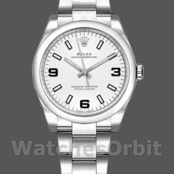 Unisex's Rolex Oyster Perpetual Air-King 34mm Unisex-114200-White Dial-Automatic Automatic:life waterproof, Swiss: 30 meters, TOP: 100 meters
