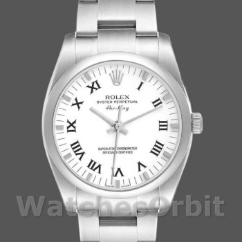 Unisex's Rolex Oyster Perpetual Air‑King-114200, 34mm, White Dial, Unisex White