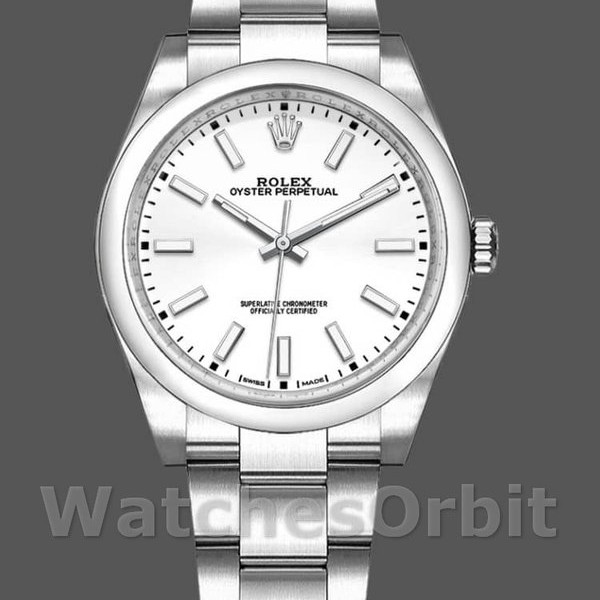 Unisexs Rolex Oyster Perpetual Air‑King-114200, 34mm, White Index Dial, Unisex White Replica Watch Image